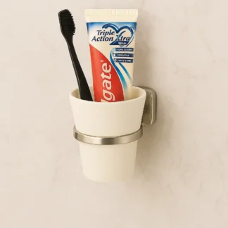 Enzo Rodi “Aloa” Wandzeep-/Accessoirehouder – Chrome/Creme