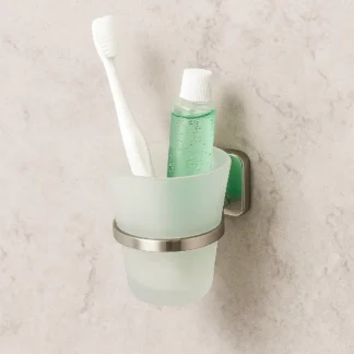 Enzo Rodi “Aloa” Wandbekerhouder – Chroom/Mat Glas