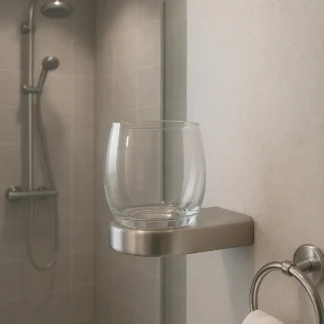 Metaline Wandbekerhouder – Glas met Chroom Afwerking