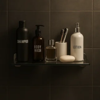 Glazen Planchet – 40 cm – Wandplank – Chroom