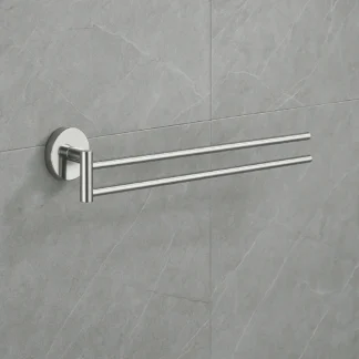 Dubbele Handdoekhouder – Wandmodel – Chroomafwerking