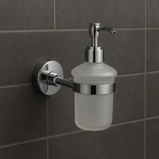 Saphir Zeepdispenser – Wandmodel Chroom/Mat Glas