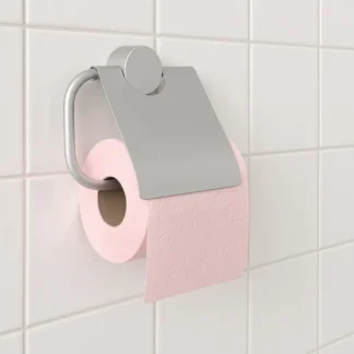Toiletrolhouder met Klep – Klein – Mat Chroom