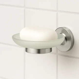 Zeepbakje met Glazen Schaaltje – Chroom Wandmodel