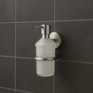 Aloa Vloeibare Zeepdispenser – Wandmodel Chroom/Mat glas