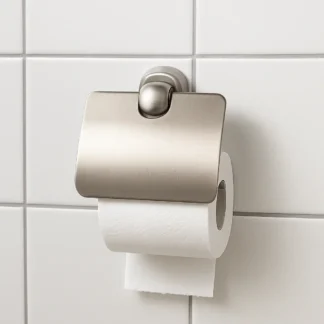 Toiletrolhouder met Klep – Mat Chroom